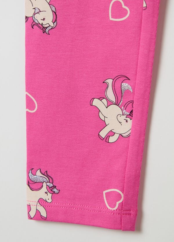 Ovs Leggings In Cotone Stretch Con Stampa Glitterata