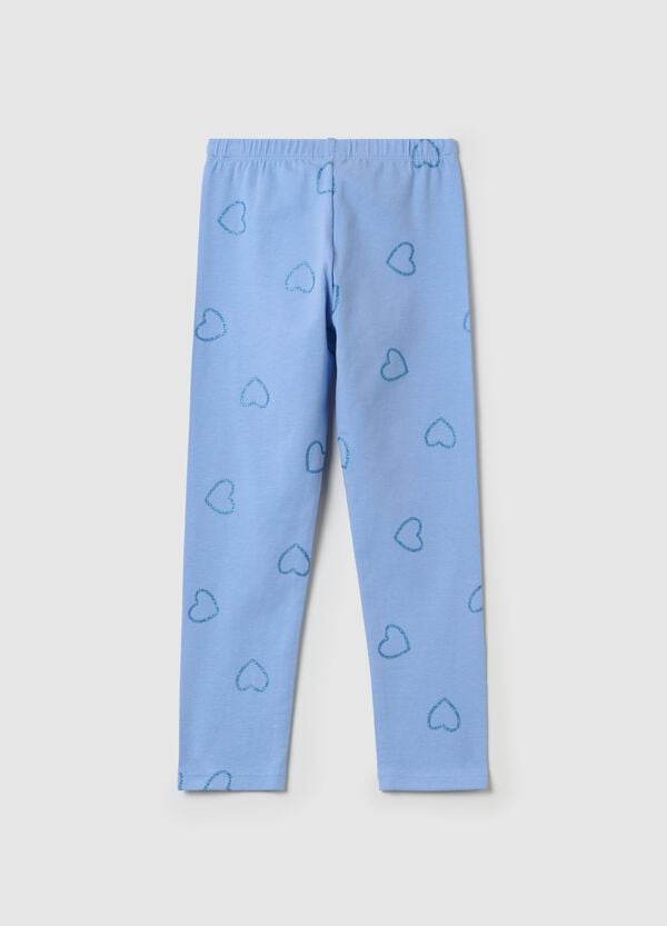 Ovs Leggings In Cotone Stretch Con Stampa Glitterata