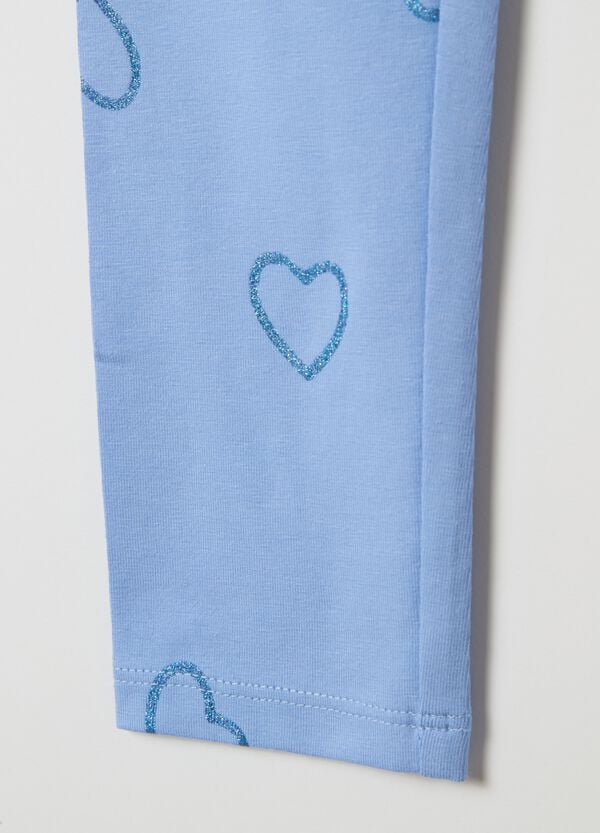 Ovs Leggings In Cotone Stretch Con Stampa Glitterata