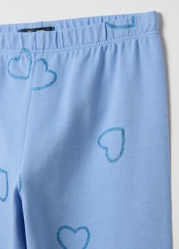Ovs Leggings In Cotone Stretch Con Stampa Glitterata