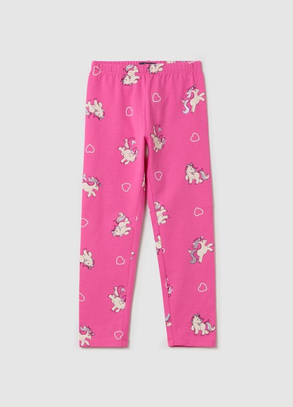 Ovs Leggings in cotone stretch con stampa glitterata