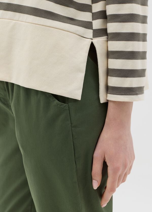 Ovs Maglia A Maniche Lunghe Con Righe Beige E Verde