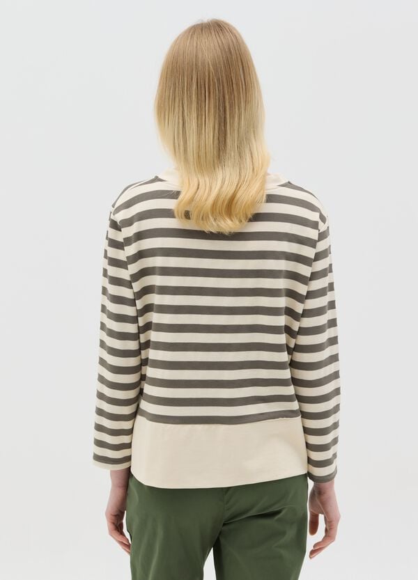 Ovs Maglia A Maniche Lunghe Con Righe Beige E Verde