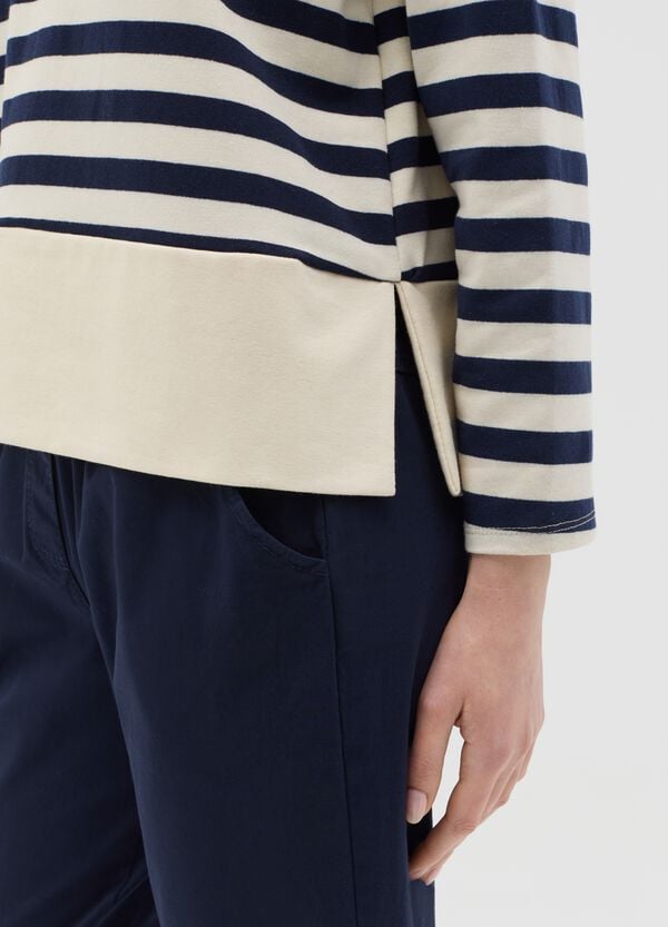 Ovs Maglia A Maniche Lunghe Con Righe Bianche E Blu