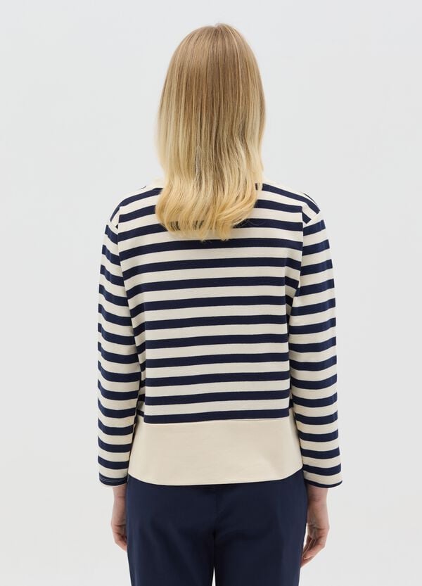 Ovs Maglia A Maniche Lunghe Con Righe Bianche E Blu