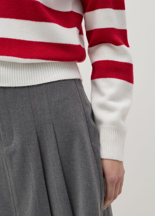 Ovs Maglia A Righe Bianco E Rosso Con Scollo A Polo