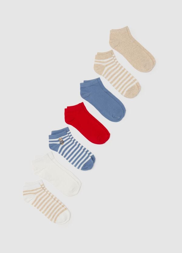 Ovs Multipack sette calze corte multicolore con orsetto