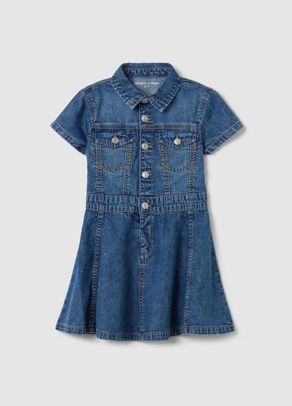 Ovs Abito a maniche corte in denim