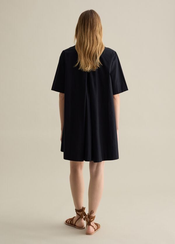 Ovs Abito Chemisier Nero In Popeline