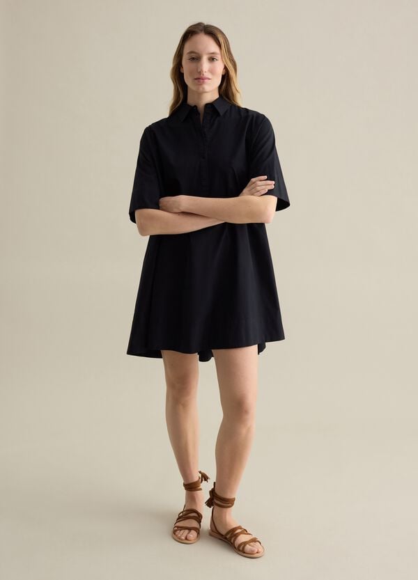 Ovs Abito chemisier nero in popeline