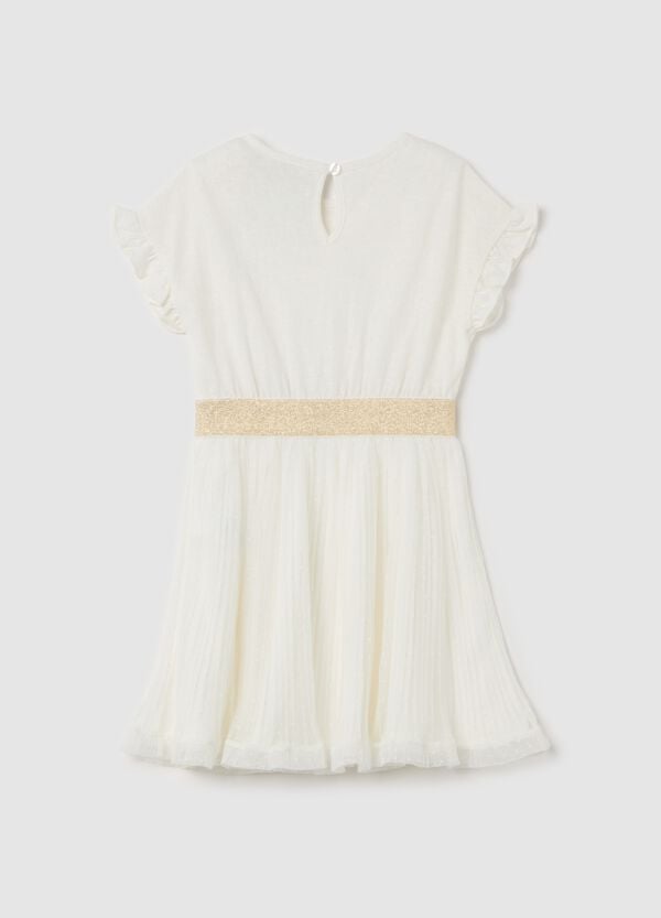Ovs Abito Con Lurex E Gonna In Tulle Plumetis