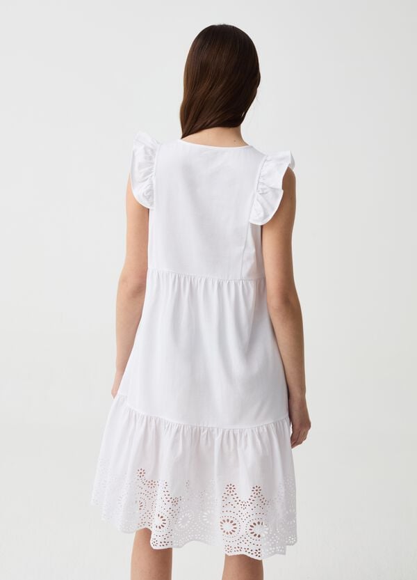 Ovs Abito Corto A Balze Con Dettagli In Sangallo