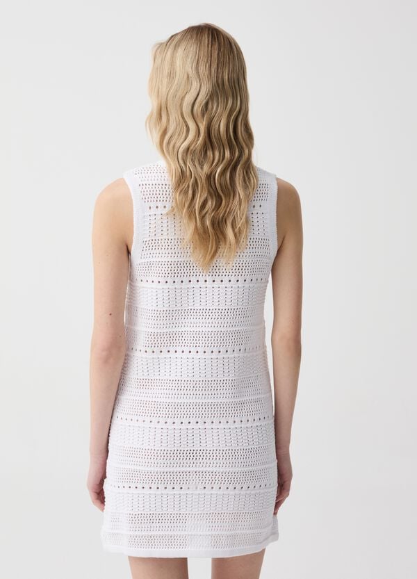 Ovs Abito Corto In Cotone Crochet