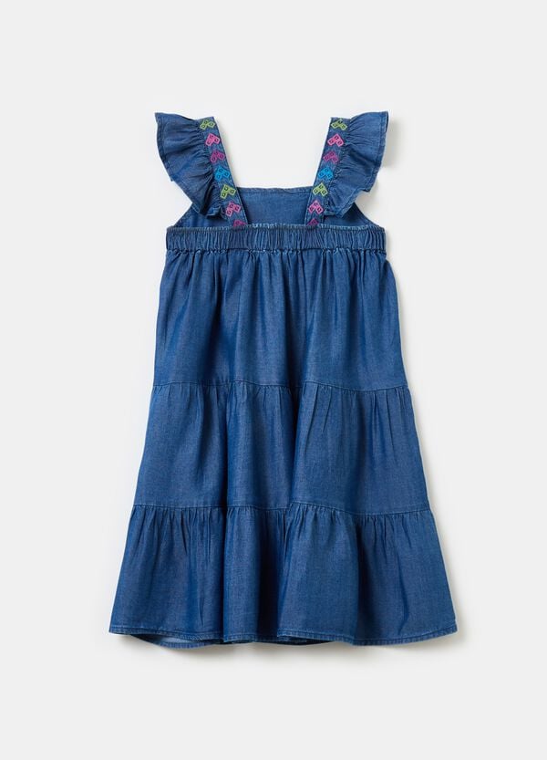 Ovs Abito In Lyocell Con Ricamo Cuori
