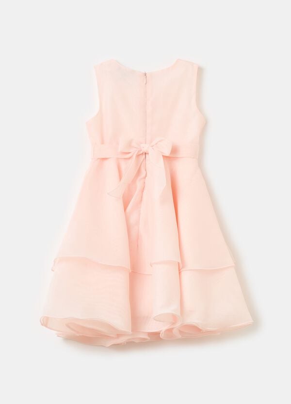 Ovs Abito In Organza A Balze Con Fiore
