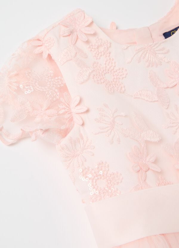 Ovs Abito In Tulle Con Applicazioni Floreali