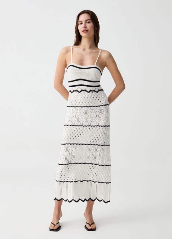 Ovs Abito lungo crochet con spalline sottili