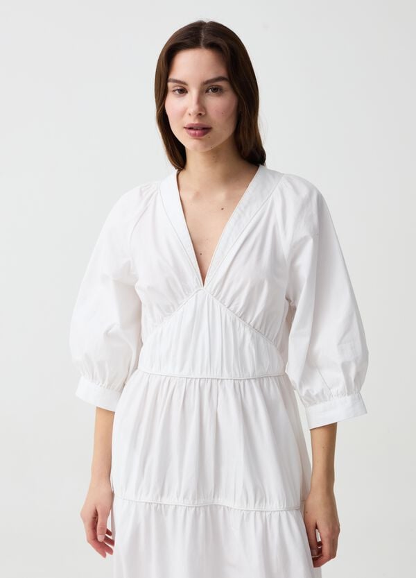 Ovs Abito Lungo Stile Impero In Popeline