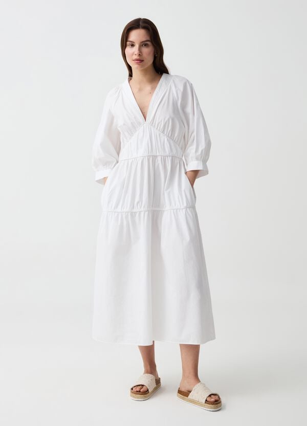 Ovs Abito lungo stile impero in popeline