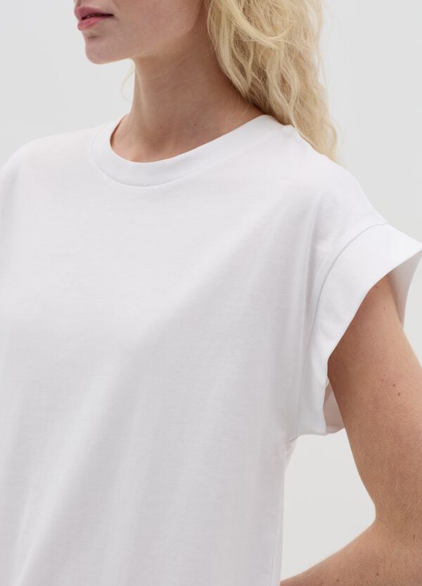 Ovs Abito T-shirt Essential In Cotone Bianco