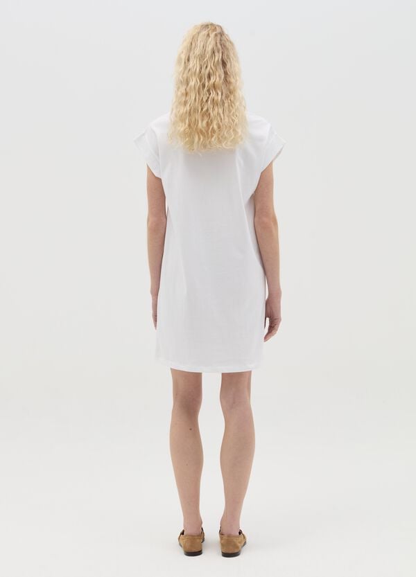 Ovs Abito T-shirt Essential In Cotone Bianco