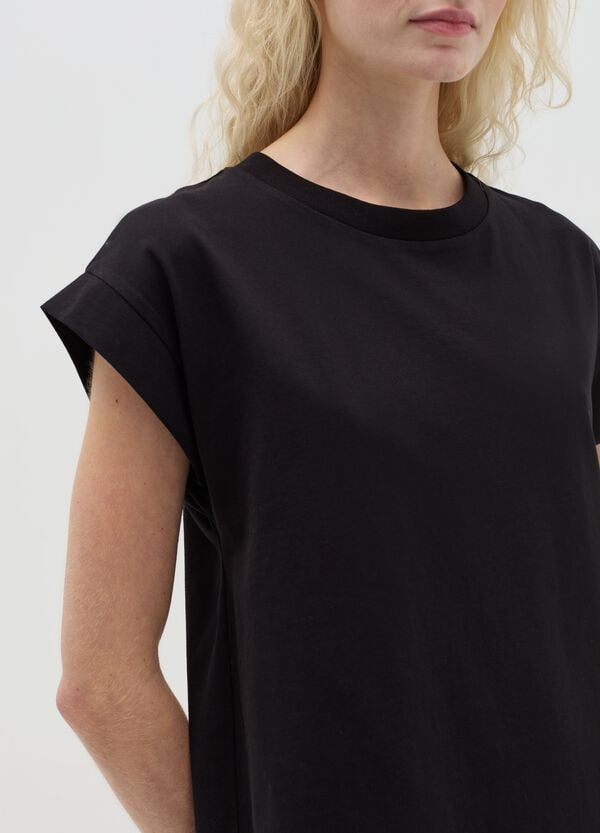 Ovs Abito T-shirt Essential In Cotone Nero