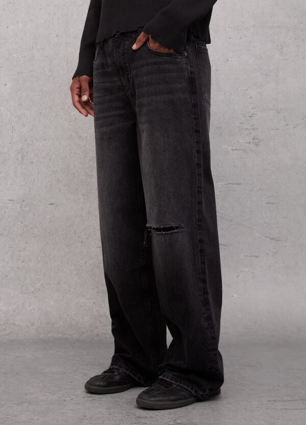 Ovs Baggy Denim Washed Black