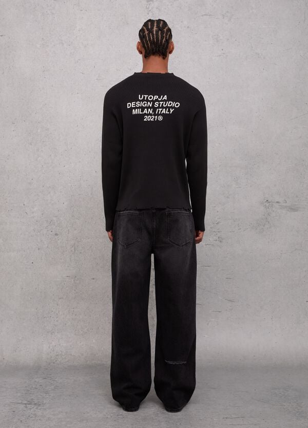 Ovs Baggy Denim Washed Black
