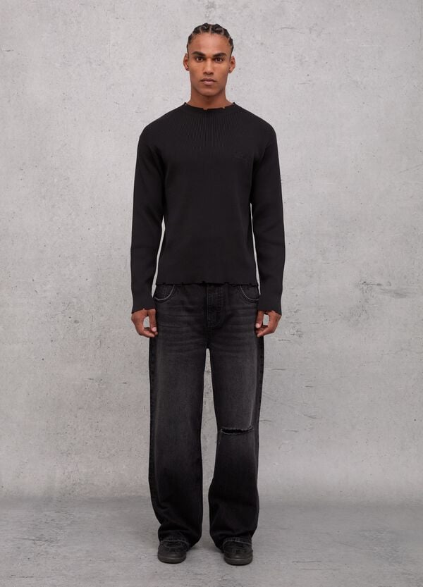 Ovs Baggy Denim Washed Black