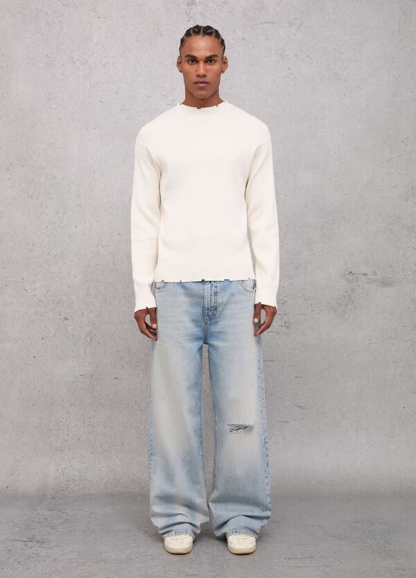 Ovs Baggy Denim Washed Light Blue