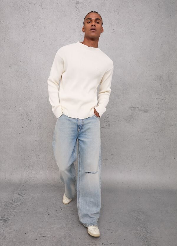 Ovs Baggy Denim Washed Light Blue
