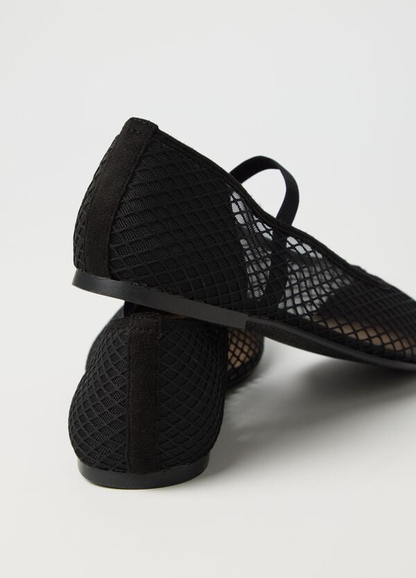 Ovs Ballerine Nere In Mesh Con Cinturino