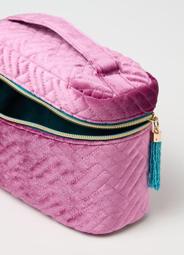 Ovs Beauty Case In Velluto Trapuntato Con Manico