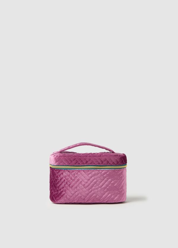 Ovs Beauty case in velluto trapuntato con manico