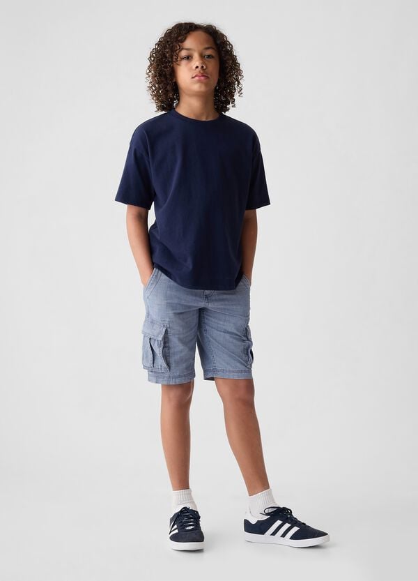 Ovs Bermuda cargo in cotone chambray