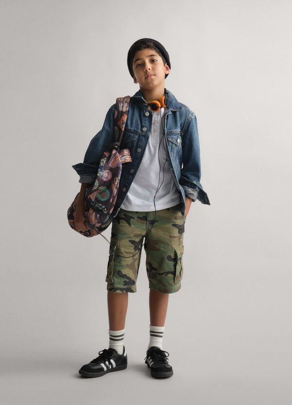 Ovs Bermuda Cargo In Cotone Stretch Camouflage