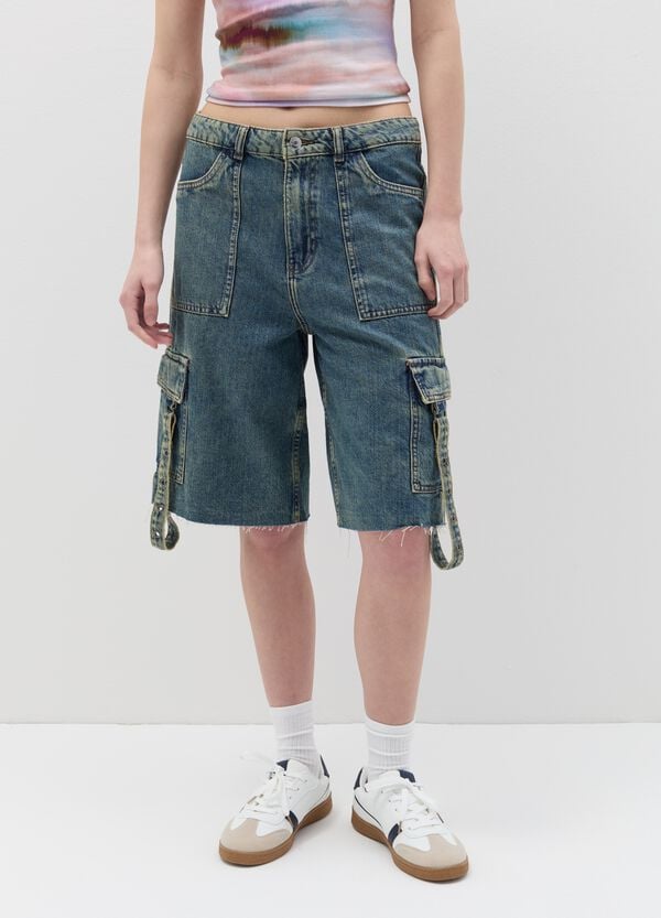 Ovs Bermuda Cargo In Denim B.ANGEL X MARE FUORI