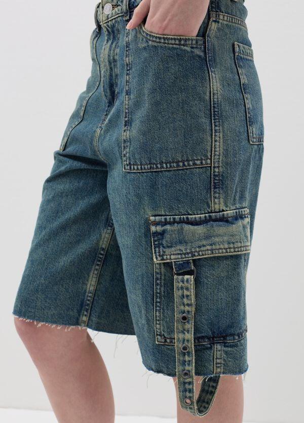 Ovs Bermuda Cargo In Denim B.ANGEL X MARE FUORI