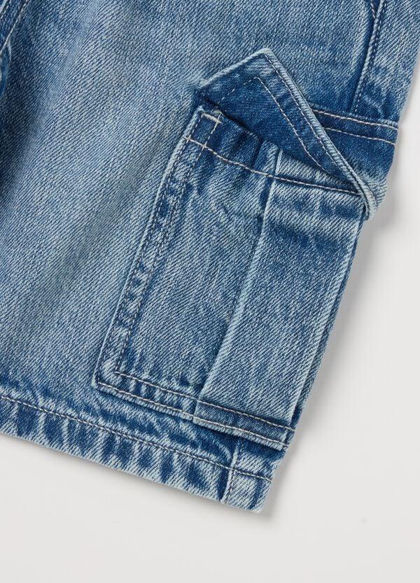 Ovs Bermuda Cargo In Denim Con Coulisse