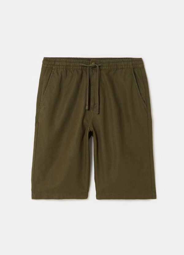 Ovs Bermuda Chino In Lino E Cotone Con Coulisse