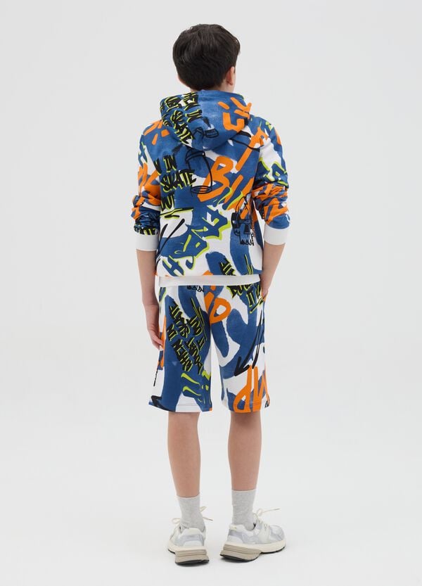 Ovs Bermuda Con Coulisse E Stampa Stile Graffiti