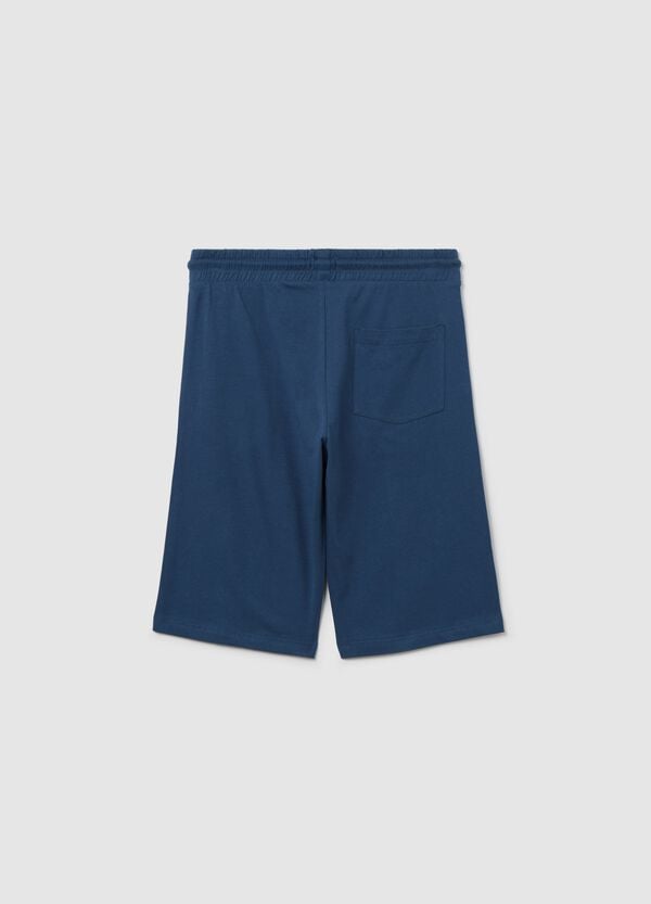 Ovs Bermuda In Cotone Con Coulisse E Stampa Blu