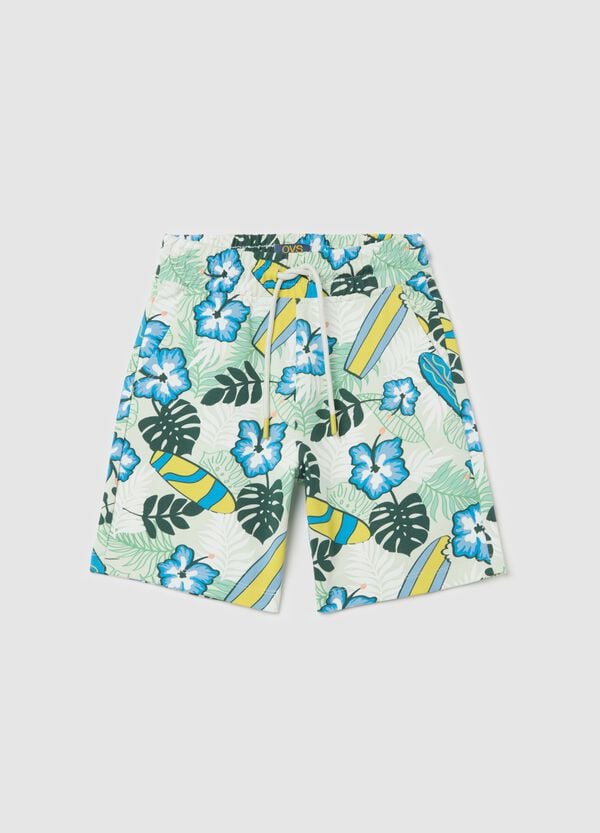 Ovs Bermuda in cotone con coulisse e stampa