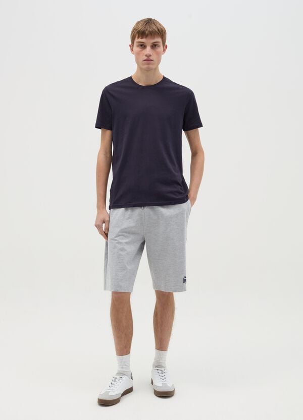 Ovs Bermuda in felpa con ricamo logo