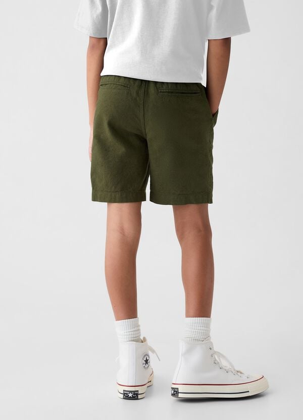 Ovs Bermuda In Lino E Viscosa Con Vita Stretch