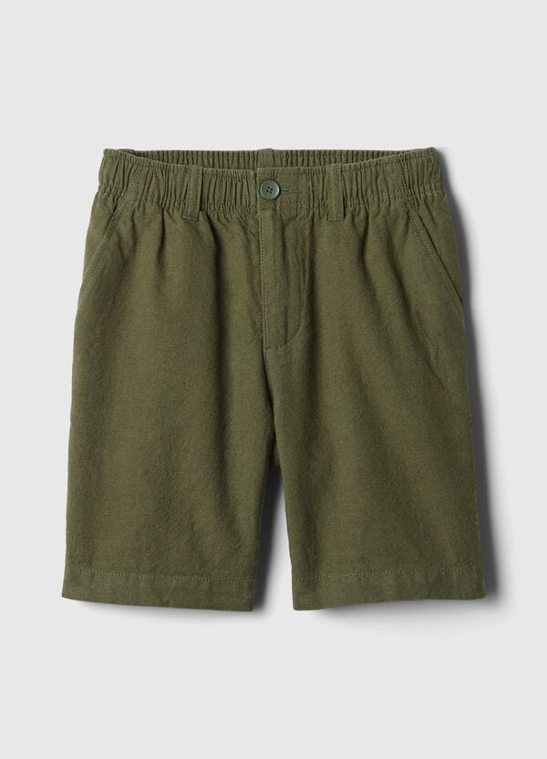 Ovs Bermuda In Lino E Viscosa Con Vita Stretch