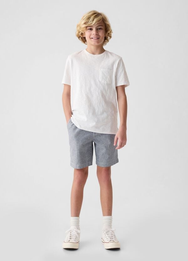 Ovs Bermuda in lino e viscosa con vita stretch
