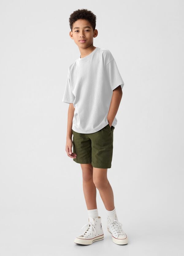 Ovs Bermuda in lino e viscosa con vita stretch