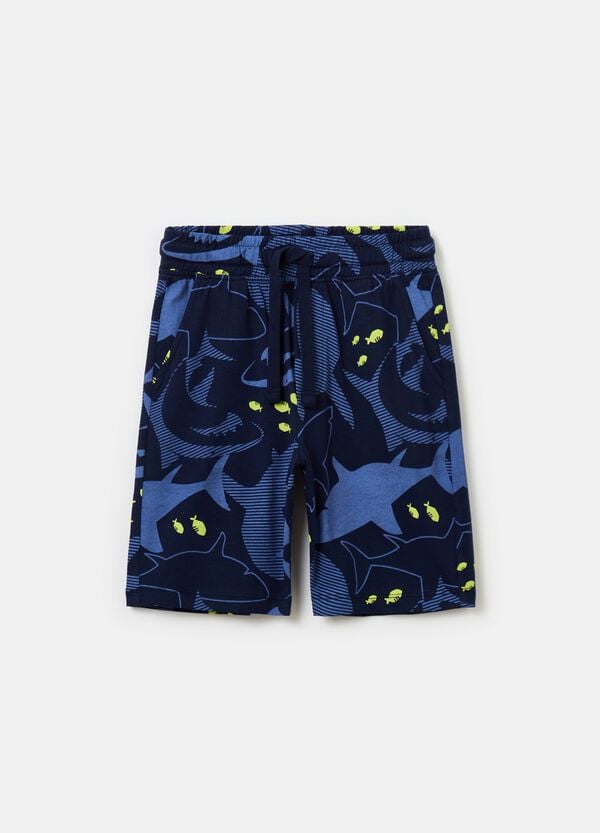 Ovs Bermuda jogger con stampa squali