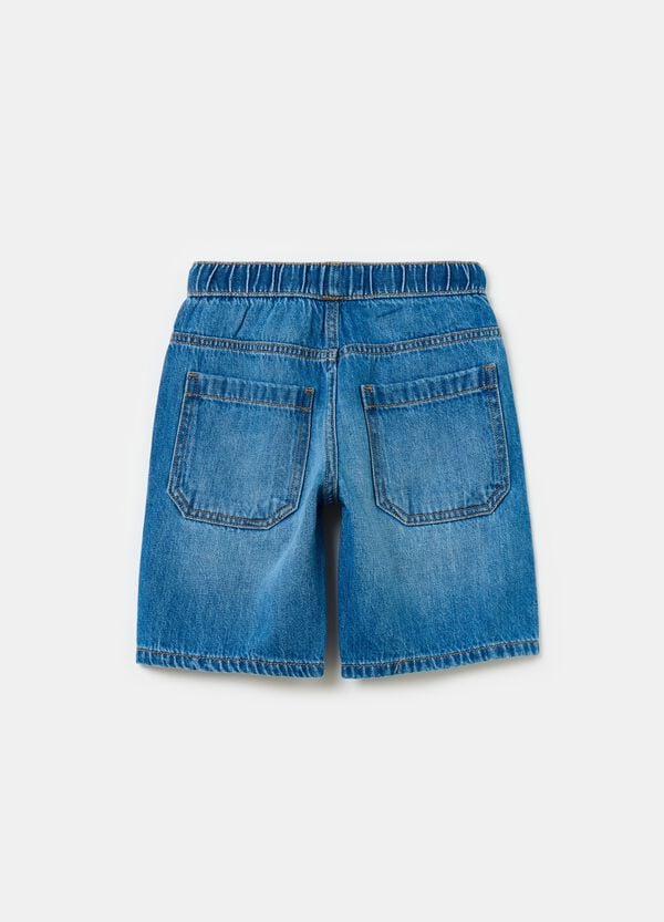 Ovs Bermuda Jogger In Denim Con Coulisse